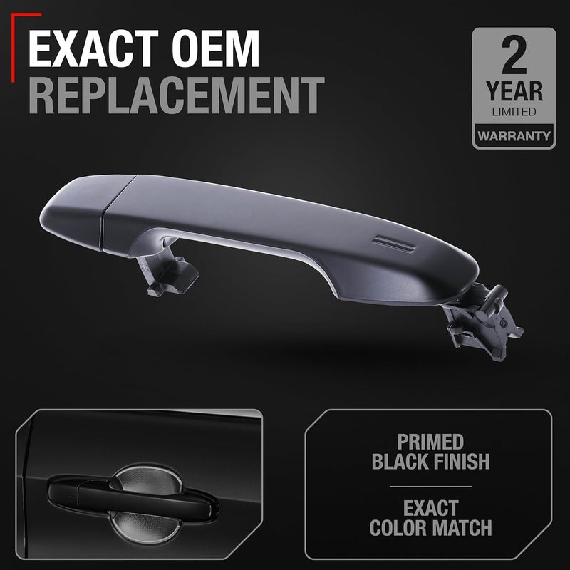 T1A Exterior Front Passenger Door Handle - Compatible with 2012-2020 Toyota Yaris, Prius C, Camry, Auris, 86, C-HR; 13-15 Subaru BRZ; 16 Scion FR-S, Scion iM - Primed Black, Plastic - OEM 6921106090 - Image 2